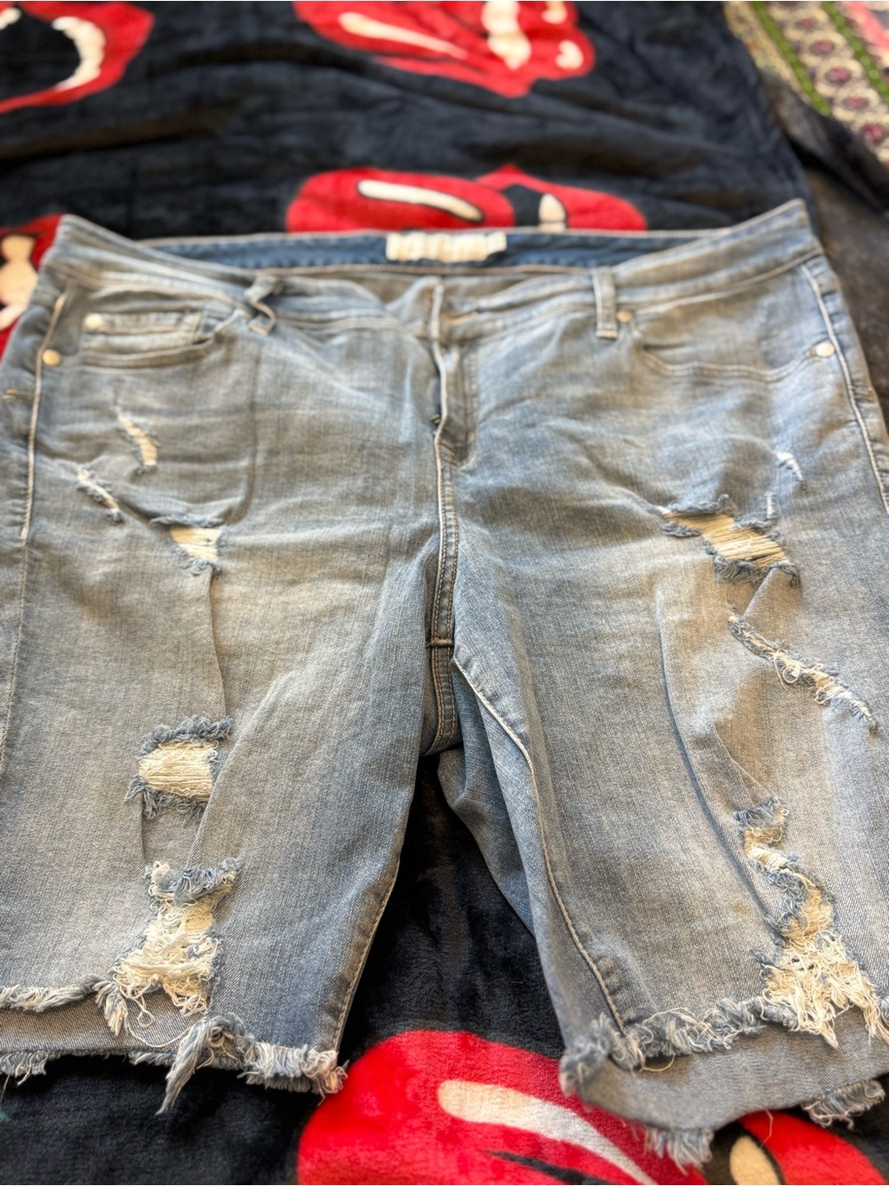 torrid Light Wash Distressed Boyfriend Jean Shorts